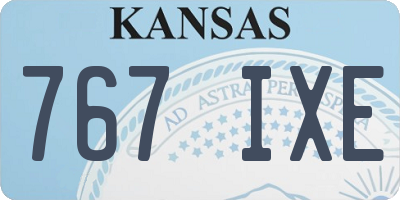 KS license plate 767IXE