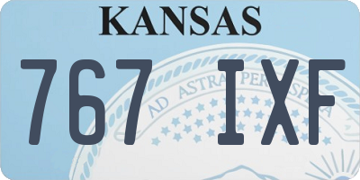 KS license plate 767IXF