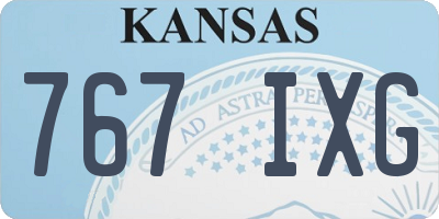 KS license plate 767IXG