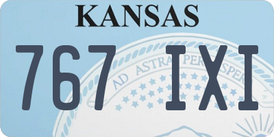 KS license plate 767IXI
