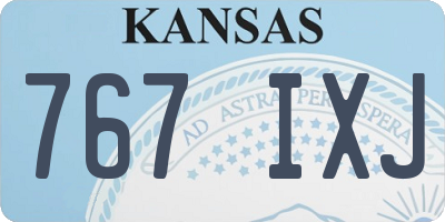 KS license plate 767IXJ