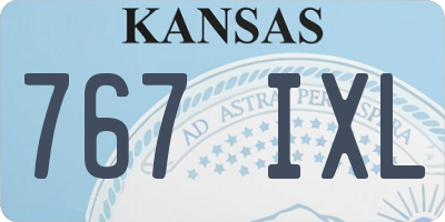 KS license plate 767IXL