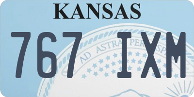 KS license plate 767IXM