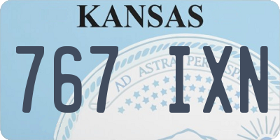 KS license plate 767IXN