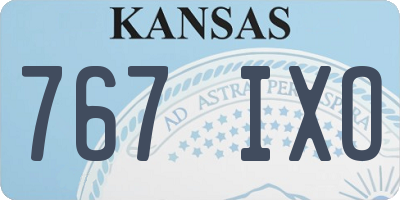 KS license plate 767IXO