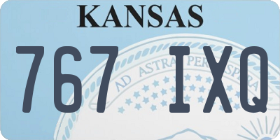 KS license plate 767IXQ