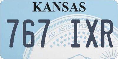 KS license plate 767IXR