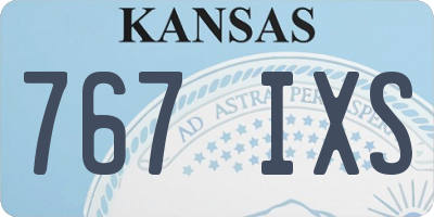 KS license plate 767IXS
