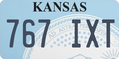 KS license plate 767IXT