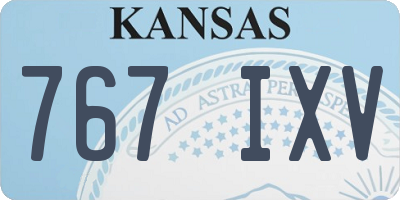 KS license plate 767IXV