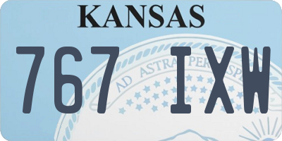 KS license plate 767IXW