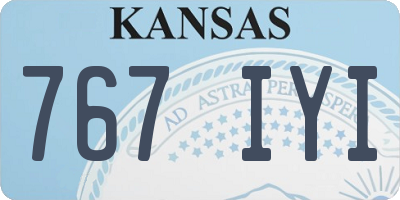 KS license plate 767IYI