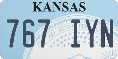 KS license plate 767IYN
