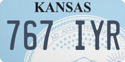 KS license plate 767IYR