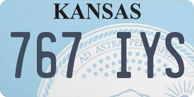 KS license plate 767IYS