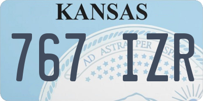 KS license plate 767IZR