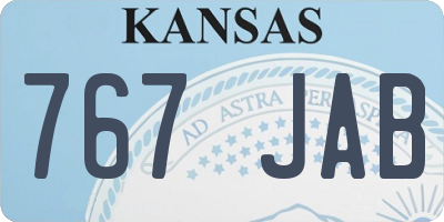 KS license plate 767JAB