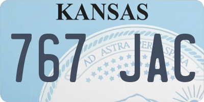 KS license plate 767JAC