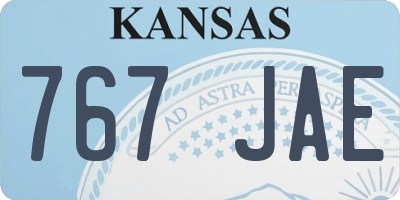 KS license plate 767JAE