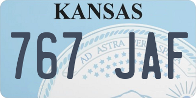 KS license plate 767JAF