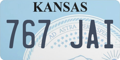 KS license plate 767JAI