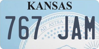 KS license plate 767JAM