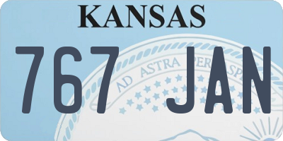 KS license plate 767JAN