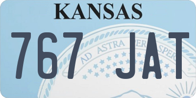 KS license plate 767JAT