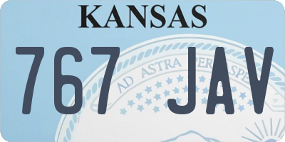 KS license plate 767JAV