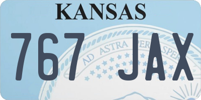 KS license plate 767JAX