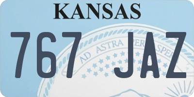 KS license plate 767JAZ