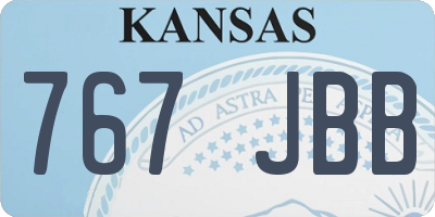 KS license plate 767JBB