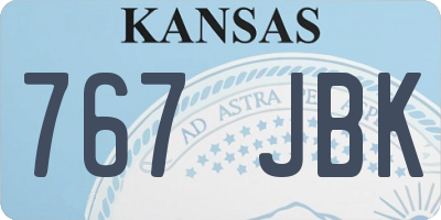 KS license plate 767JBK