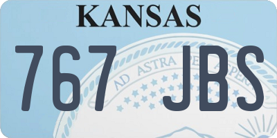 KS license plate 767JBS