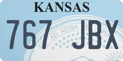 KS license plate 767JBX