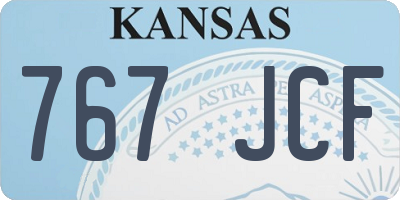 KS license plate 767JCF