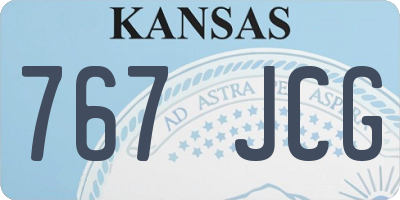 KS license plate 767JCG