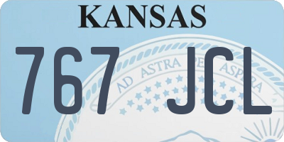 KS license plate 767JCL