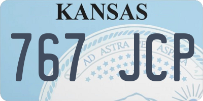 KS license plate 767JCP