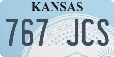 KS license plate 767JCS