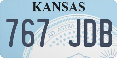 KS license plate 767JDB