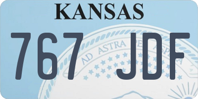 KS license plate 767JDF