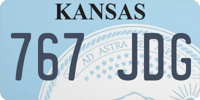 KS license plate 767JDG