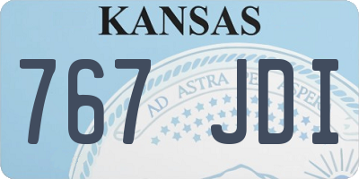 KS license plate 767JDI