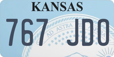 KS license plate 767JDO