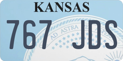 KS license plate 767JDS