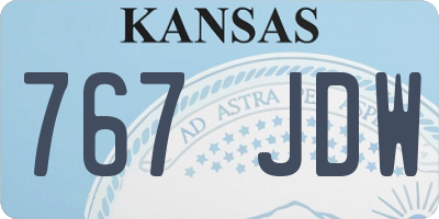 KS license plate 767JDW