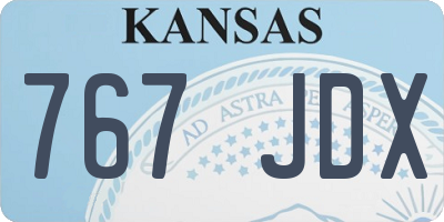 KS license plate 767JDX