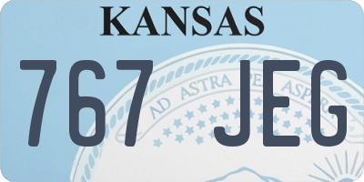 KS license plate 767JEG