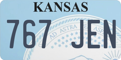 KS license plate 767JEN